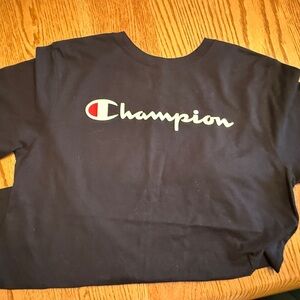 Champion Black Long Sleeve Tee Classic Logo